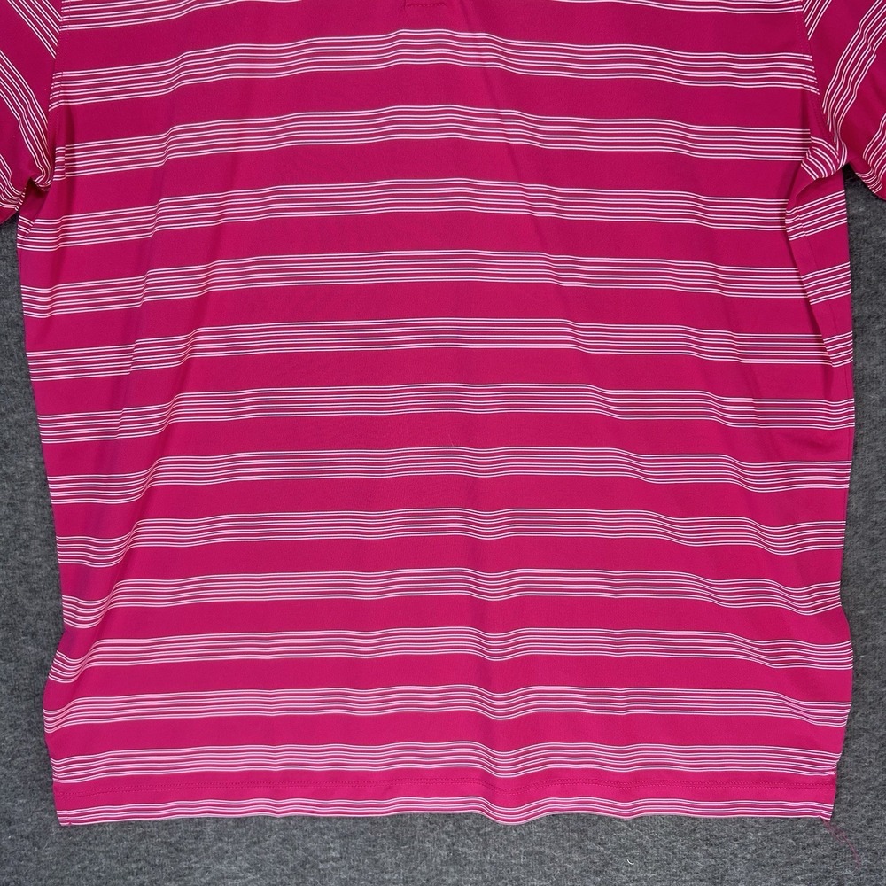 Nike Golf Polo Mens XL Pink stripe Short Sleeve Sea Pines Resort Dri Fit - Picture 5 of 11
